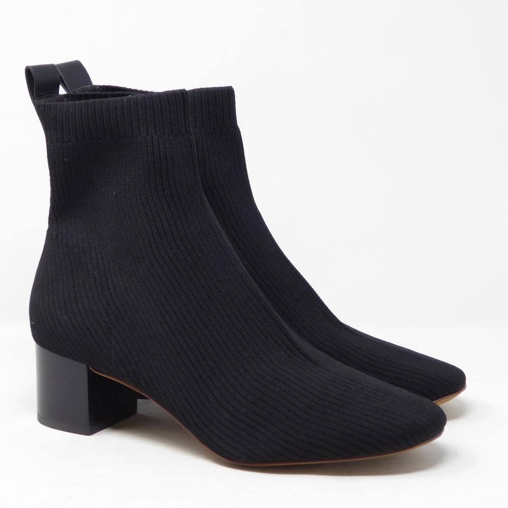 Everlane The Glove Ribbed Black Ankle Booties